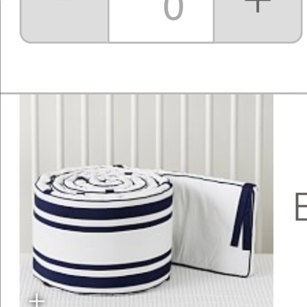 Pottery barn Harper bed skirt and crib bumper